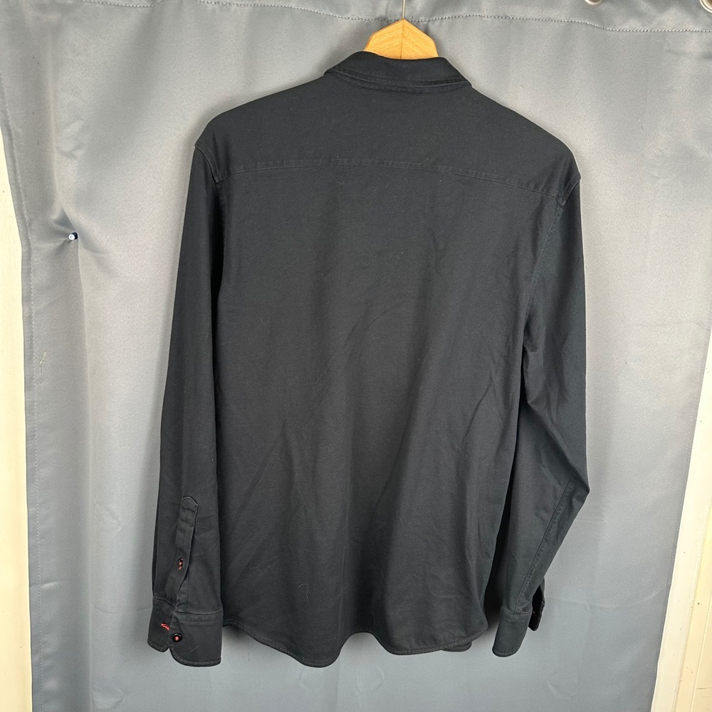 UNTUCKit Luxe Tee BD Black Slim Fit Button Down Shirt Mens Large 35619 Cotton - Picture 2 of 8